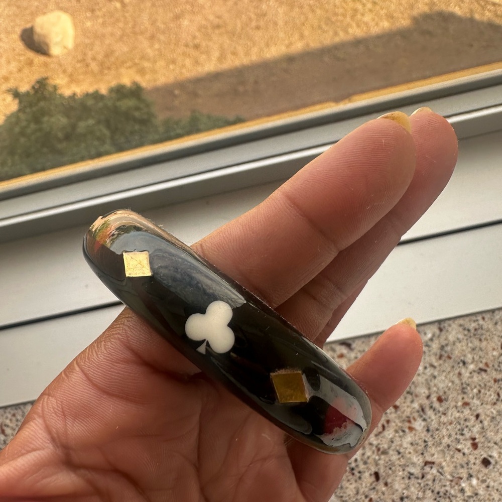 Black and Gold Bangle Bracelet